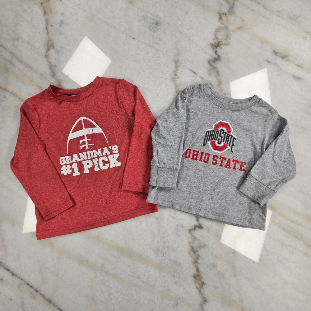 Okie Dokie Team Athletics T-Shirt Toddler 2T Red Gray Football Ohio State Sports